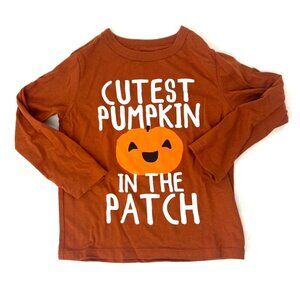 The Childrens Place Toddler Long Sleeve Pumpkin Graphic Tee Size 3T Halloween